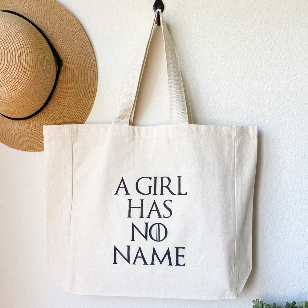 Funny Screen Printed Canvas Shopping Tote Bag - Handmade